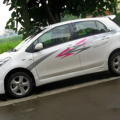 Элегантный розовый/серый сторона/юбка стикер тела для Toyota Yaris Z2CA645|stickers for toyota|for