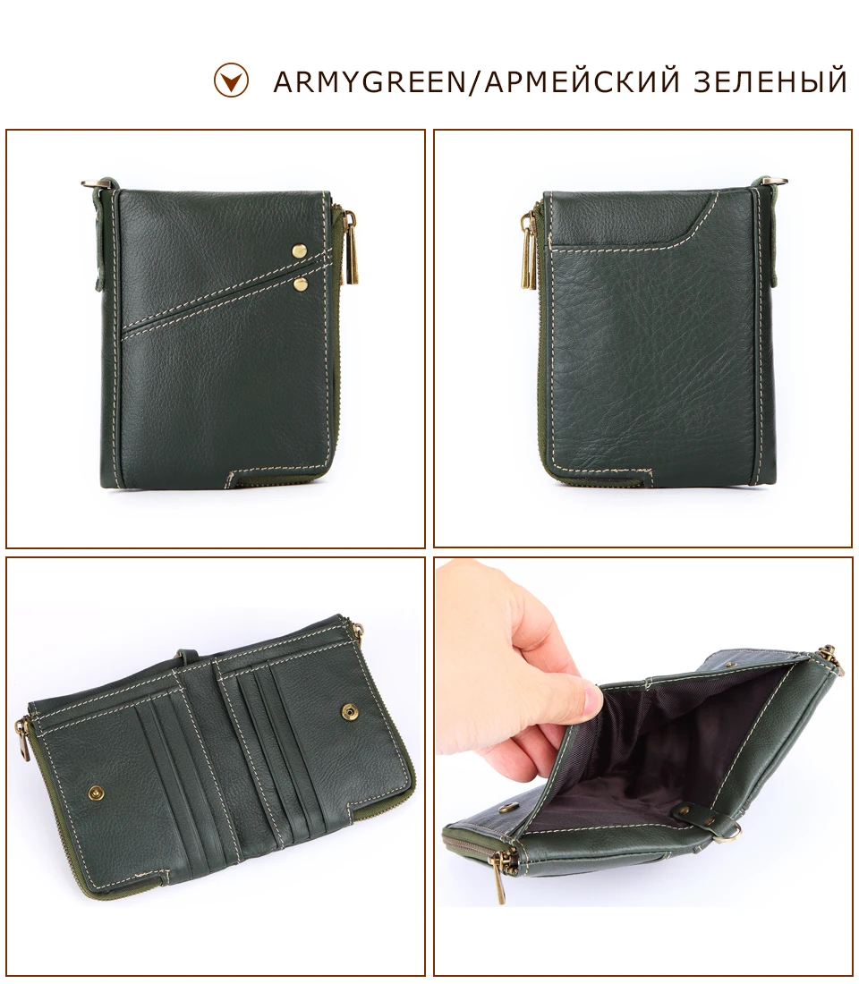 Muurdde брендовый мужской кошелек на молнии, Винтажный Мужской кошелек из натуральной кожи, мини кошелек для монет Crazy Horse, мужской кошелек для Rfid