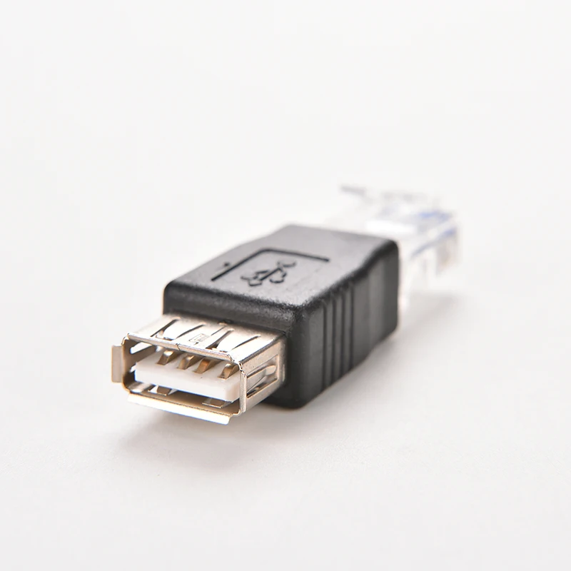 Прозрачная головка для ПК RJ45 штекер-USB 2 0 AF A гнездо адаптер Коннектор ноутбука LAN