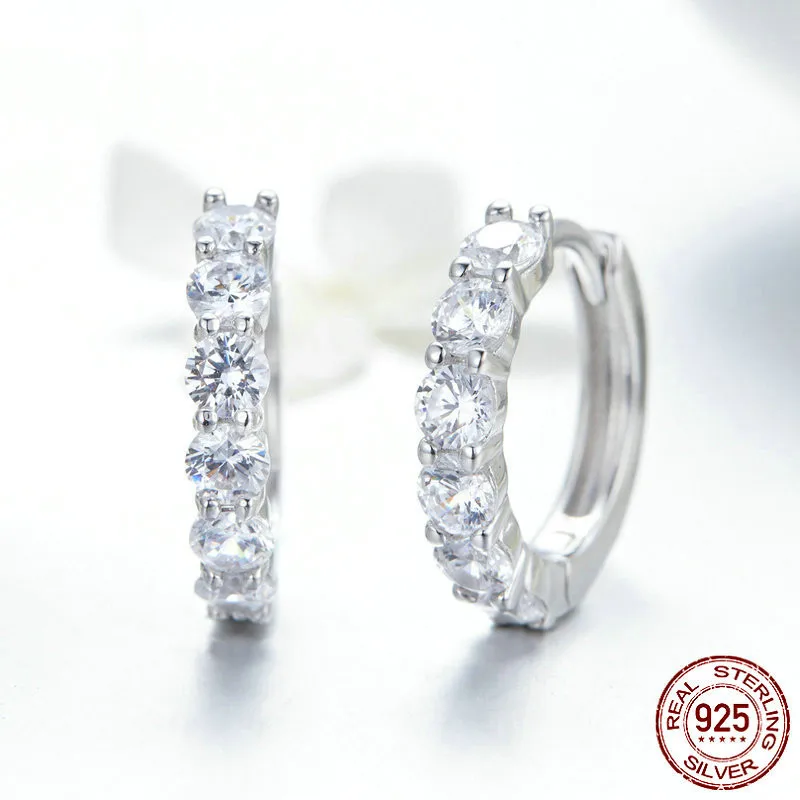 Блестящее время 925 Серебряный ушной зажим Классический простой темперамент