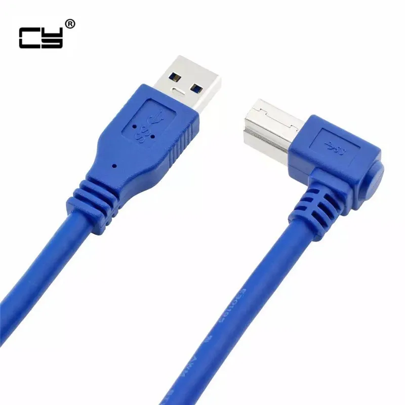Высокое качество USB 3 0 A Male to B 90 градусов правый угол принтер кабель 60 см/0 6 м 100 см |