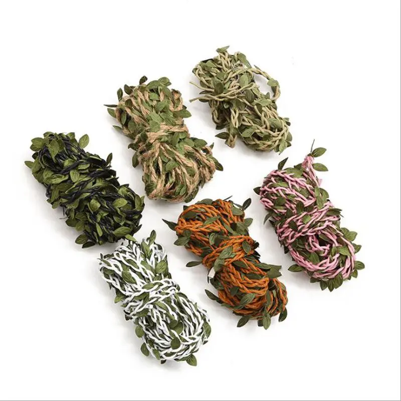 Искусственная зеленая лоза 5 ярдов/партия цветок из ротанга свадебное украшение