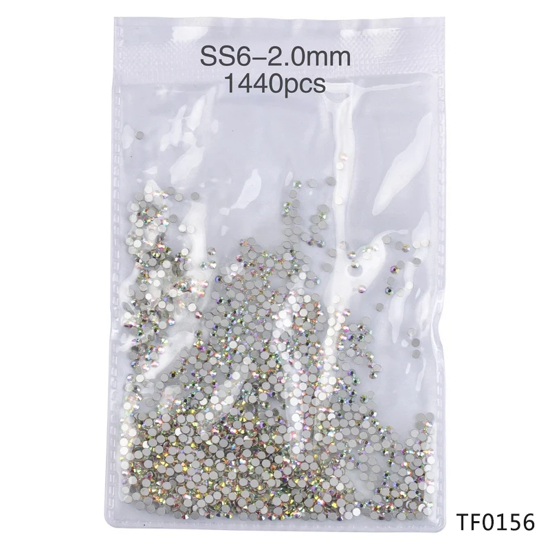 TF0156 SS6 Elessical 1440 шт./пакет 3d Стразы для дизайна ногтей стразы Хрустальный декор для аксессуары для ногтей дизайн Стекло декоративный камень для ногтей AB clear - Цвет: TF0156 SS6