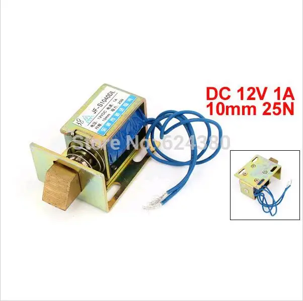 JF-1040DL Open Frame Pull Type Door Lock Solenoid Electromagnet DC 6V 12V 24V 1A 10mm Stroke 25N 2.5Kg 5.5Lb Force | Обустройство