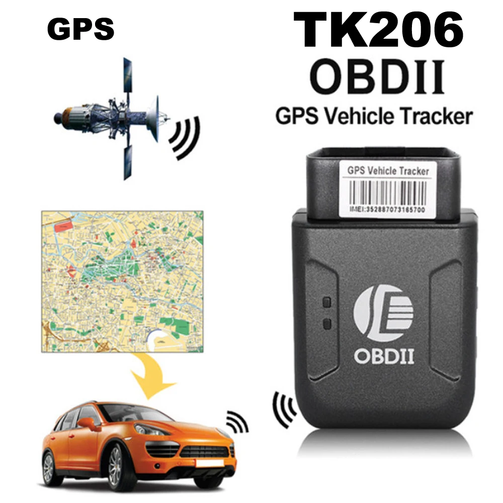 Новый gps TK206 OBD 2 реальное время GSM квад Анти-кражи вибрации сигнализации GPRS мини-gprs