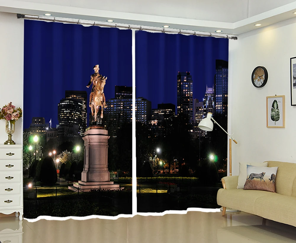 Городской парк здание 3d цифровая печать стерео Обрезанные шторы высокой