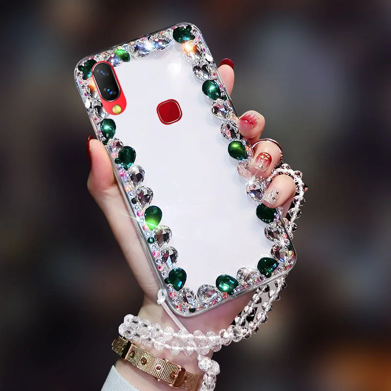 ДЛЯ vivo y95 прозрачный кейс сумка край из желтого золота с бриллиантами Роскошные