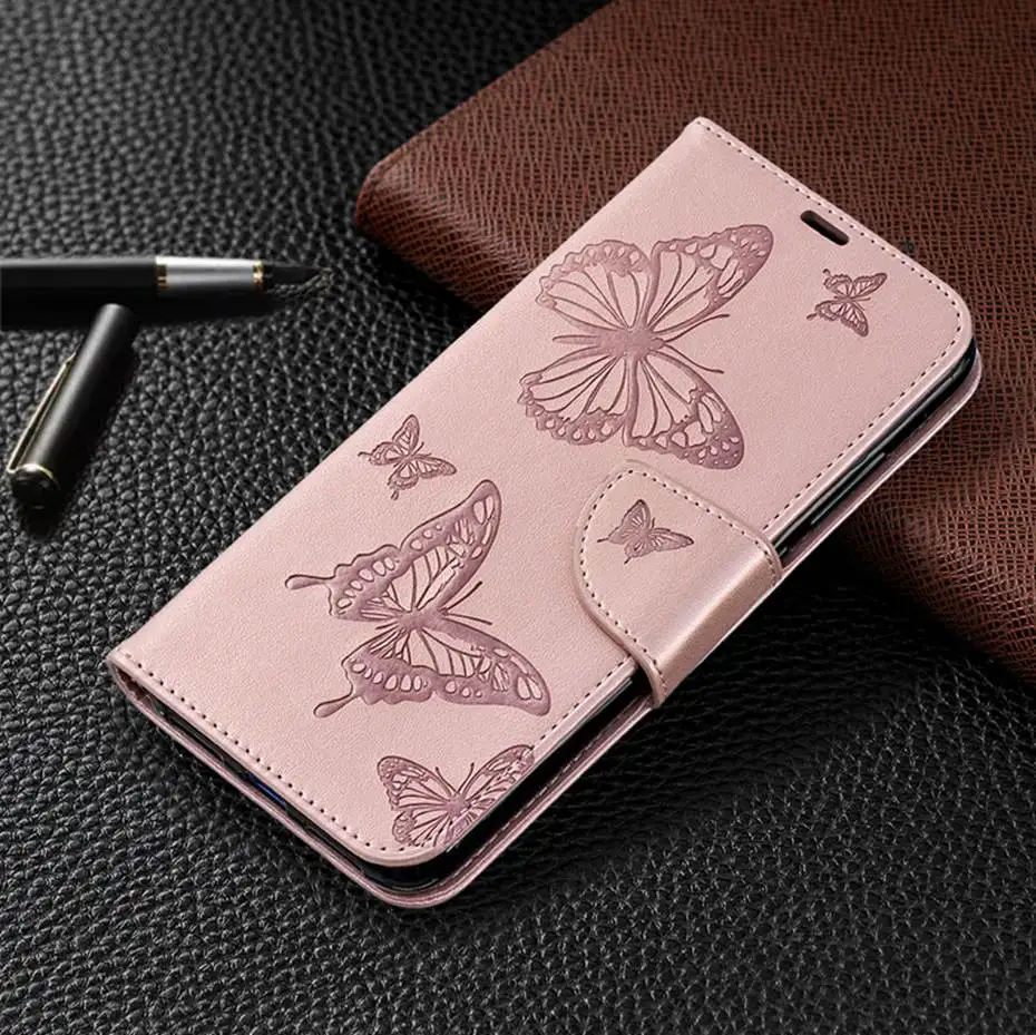 Чехол-книжка из искусственной кожи для Xiaomi Redmi 7, 6, 6 Pro, чехол с 3D бабочкой для телефона Xiaomi Redmi Note 7, кошелек, чехол-Кошелек, Чехол