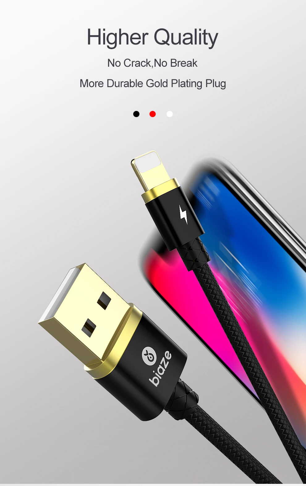 USB кабель Biaze 1,2 м для iPhone X XS MAX XR 8 7 6 5 6s S plus, кабель для быстрой зарядки, зарядное устройство для мобильного телефона, usb-кабель для передачи данных