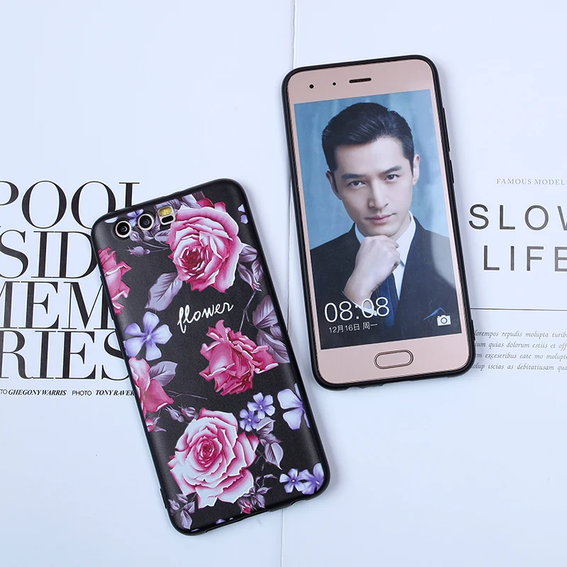 Чехол для Huawei Honor 9 10 Lite 6X 7X Nova 3E 2 Plus Мягкий ТПУ матовый Силиконовый Цветочный чехол