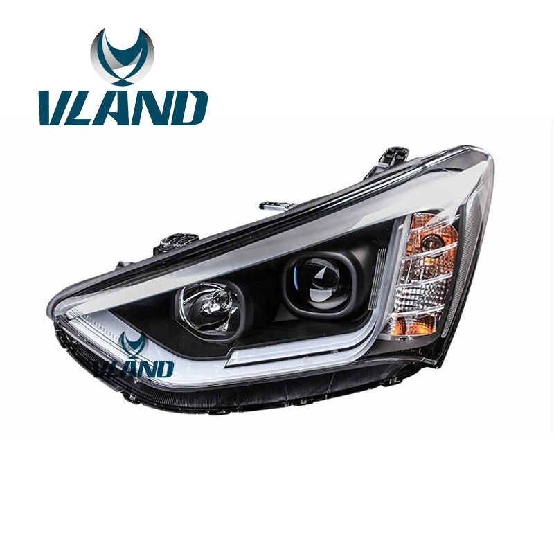 VLAND Заводская Автомобильная фара для hyundai IX45 светодиодный головной светильник 2013 новинка Santa Fe головной светильник DRL H7 ксеноновая лампа