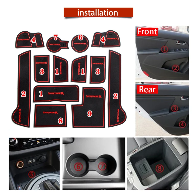 13x автомобильные аксессуары коврик для внутренних ворот Нескользящие Коврики