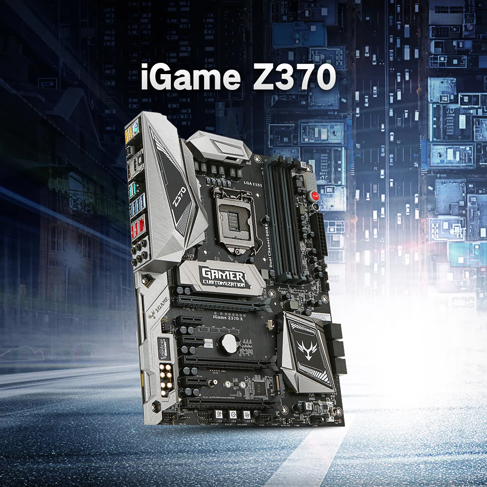 Цветная материнская плата iGame Vulcan X Intel Z370 LGA 1151 DDR4 SATA 6 ГБ/сек. материнская плата по стандарту ATX материнская плата 2 M.2 фронтальная USB3.0 2-Way SLI Pro Gaming
