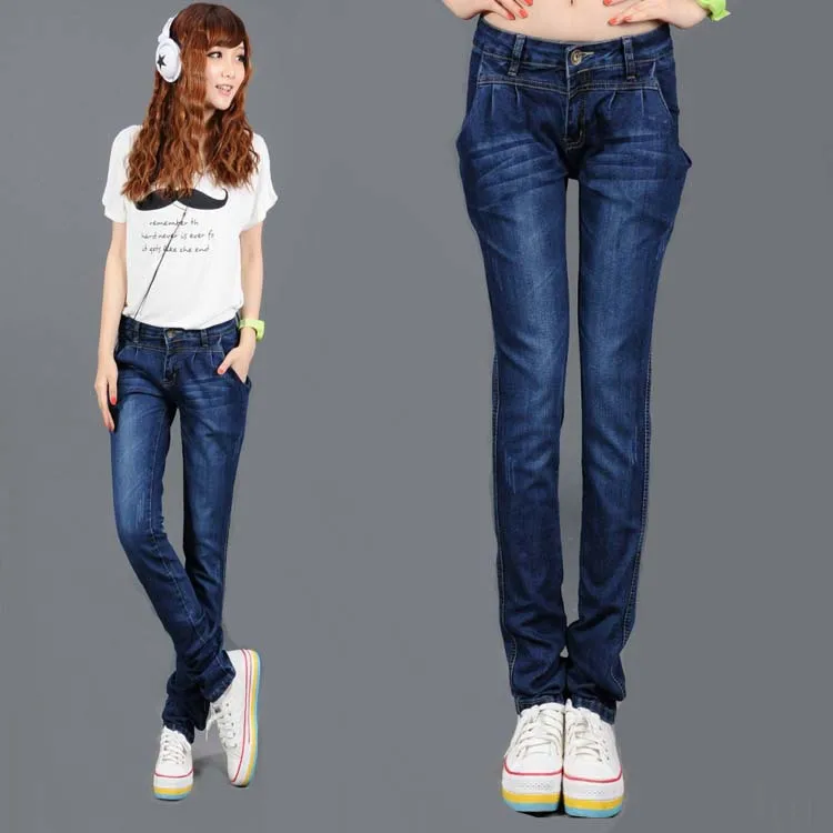 Весенние корейские шаровары свободные джинсы женские облегающие штаны Женские