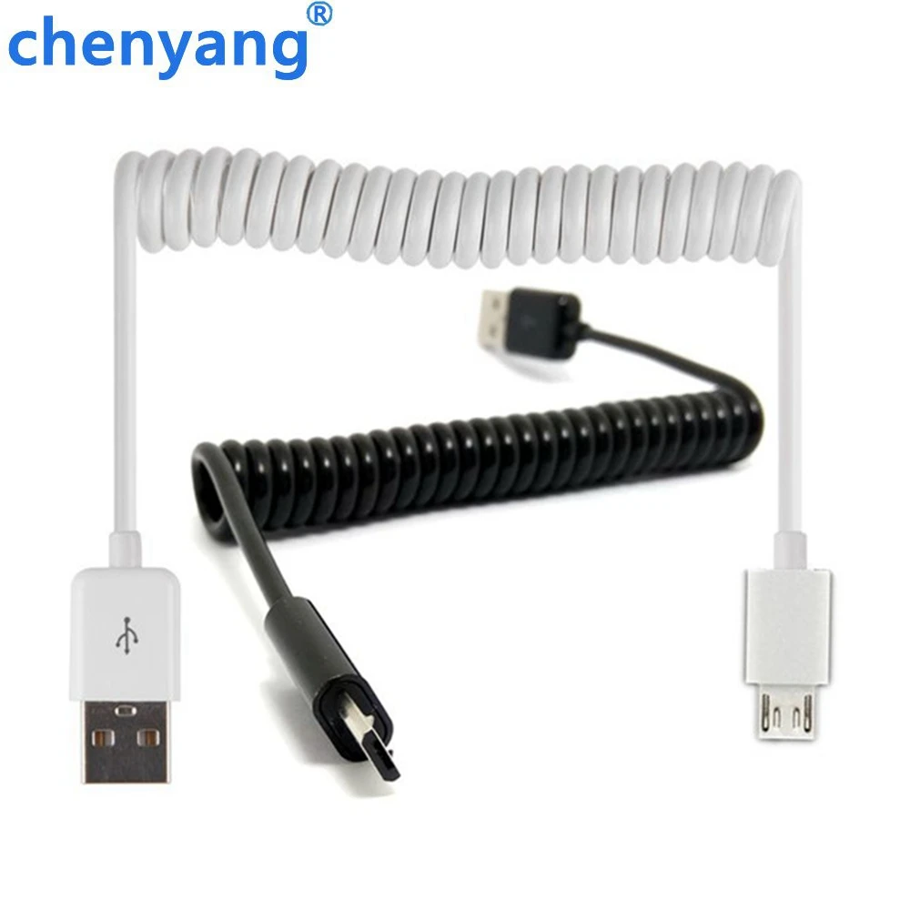 60 см пружинный Спиральный USB 2 0 штекер к Micro 5 Pin кабель для синхронизации данных и