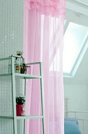 Pink Корейский стиль кружева готовые Твердые экраны гостиной спальни из мягкой вуали окна шторы(только 1 панель - Цвет: Pink