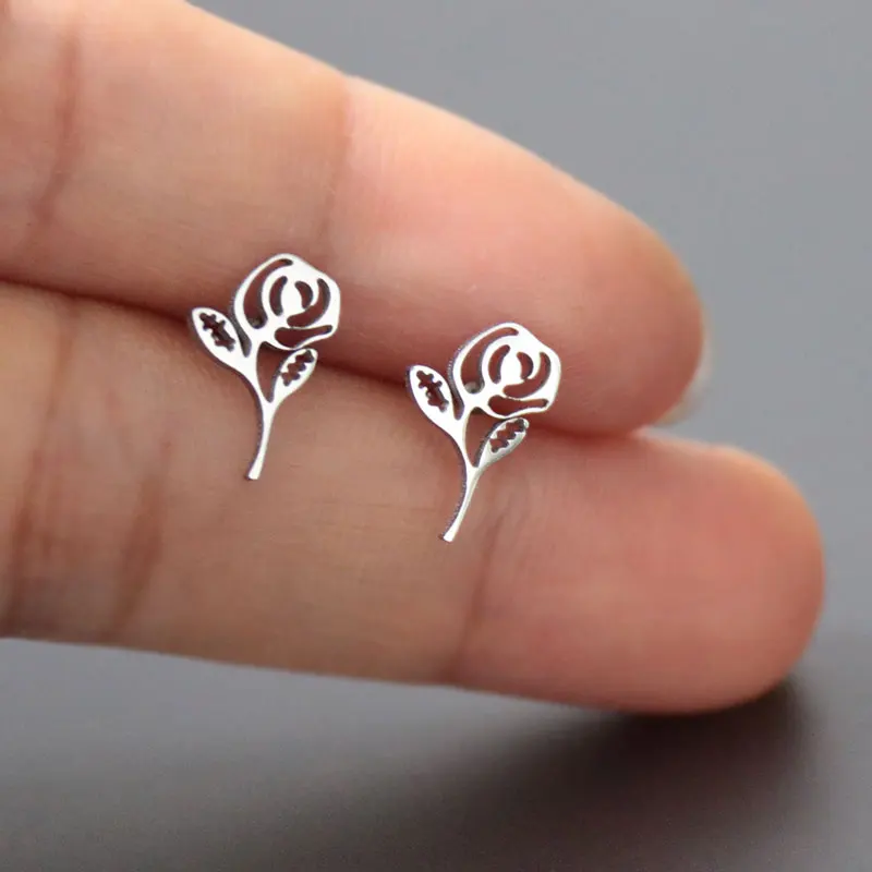 Женские серьги гвоздики из нержавеющей стали 1 пара|Серьги-гвоздики| |