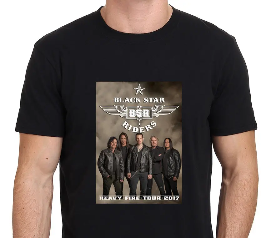 Black Star всадников Tour 2018 Для мужчин черный футболка | Мужская одежда