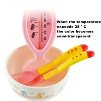 soup spoon healthy infant sensing temperature sucker kitchen cooking spoon rice spoon childre tableware