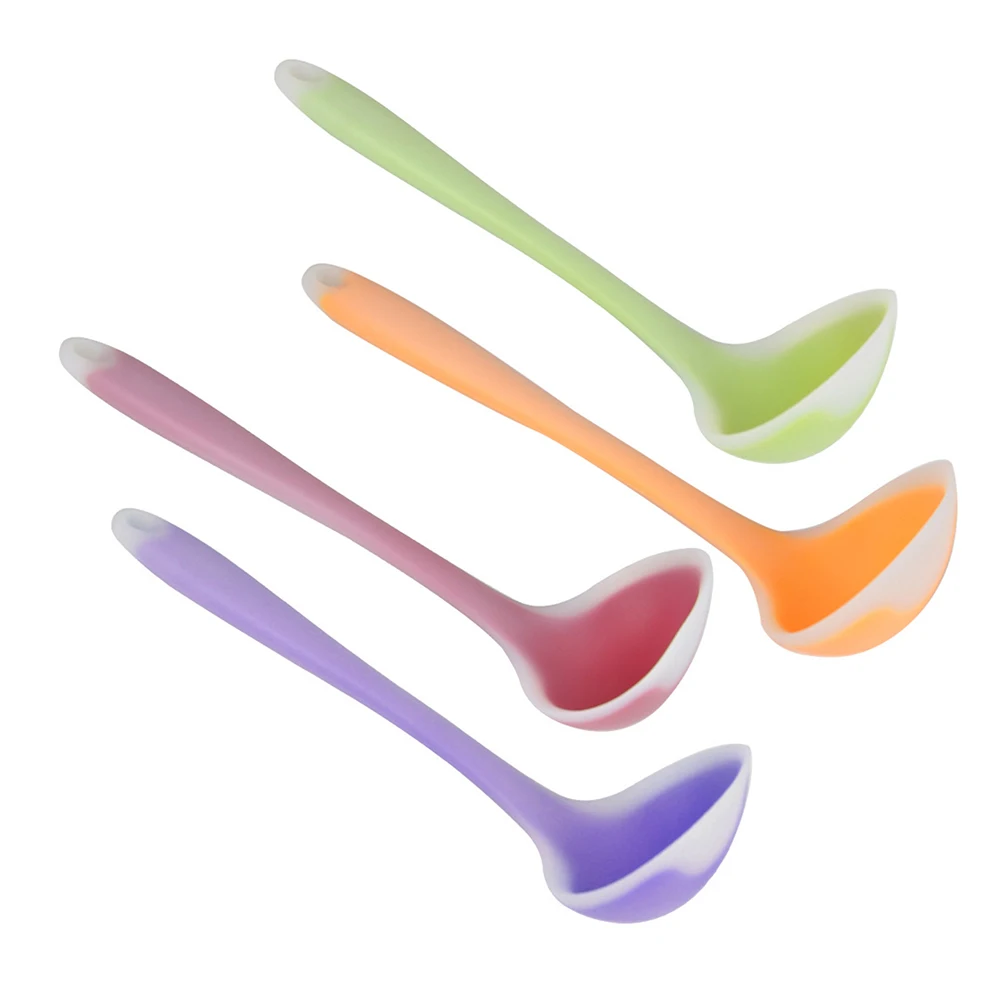 4 шт. полупрозрачные гибкие ложки для супа термостойкие антипригарные кухонные