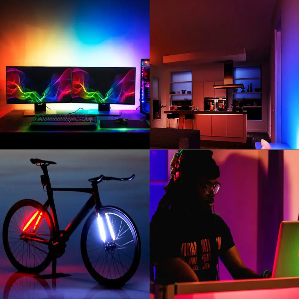 Светодиодная лента WS2812B умная Адресуемая Пиксельная фотовспышка WS2812 IC DC 5 В 30/60/144