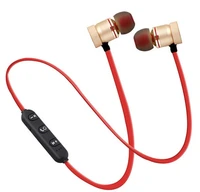 wireless bluetooth earphones metal magnetic stereo bass headphones cordless sport headset earbuds with microphone