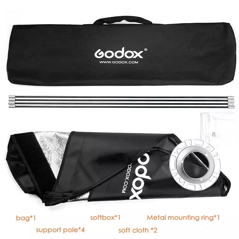 Софтбокс Godox 80x120 см 31 5 &quotx 47&quot Speedlite Studio Strobe Flash Photo Reflective Soft box Diffuser для крепления