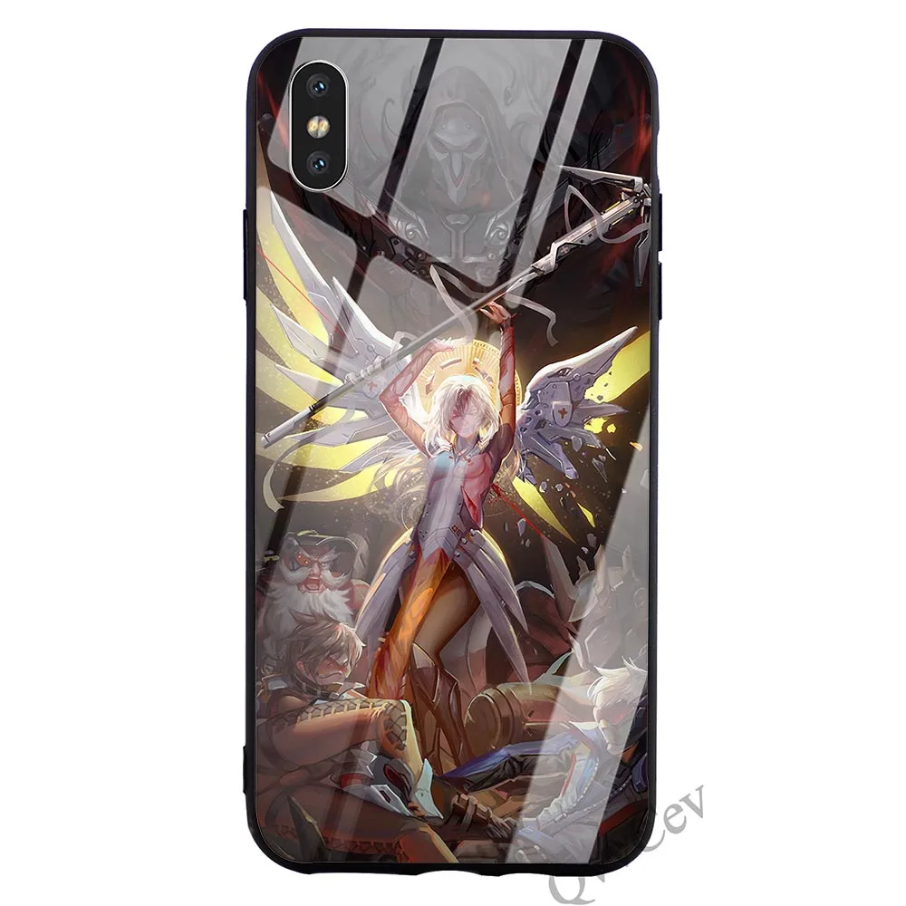 K0552508 Тонкий чехол для телефона из закаленного стекла Overwatch mercy для iPhone 5 Чехол XR X 7 8 Plus 6 6S 5S SE Xs Max силиконовый - Цвет: K0552508