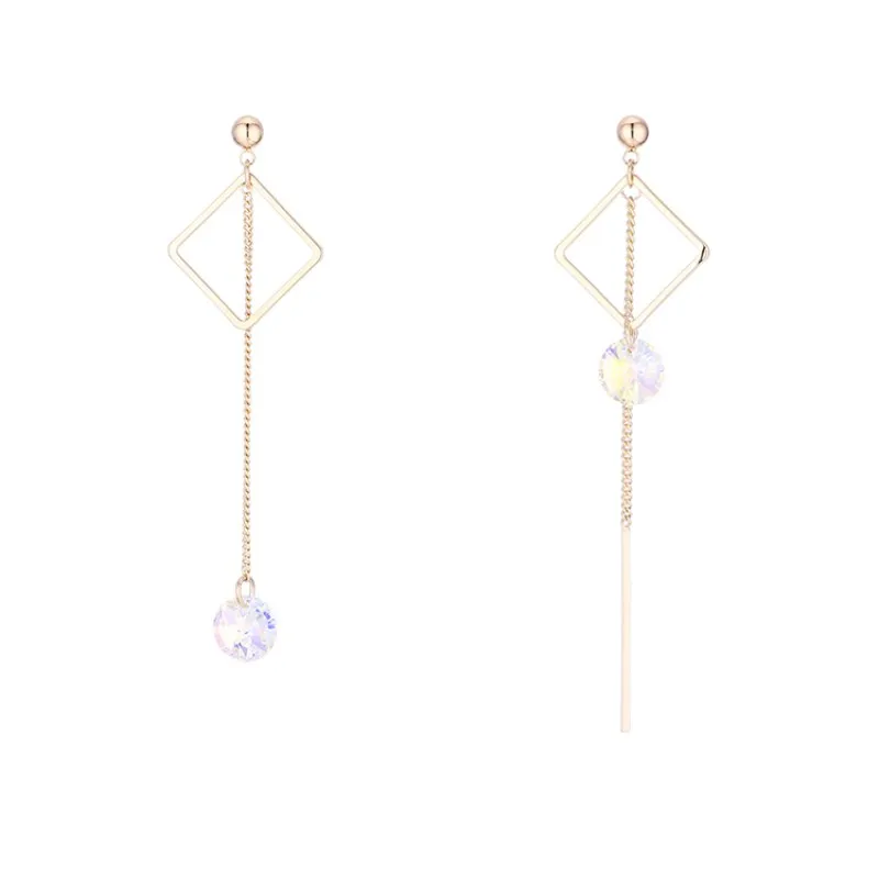 Корейская Асимметричная серьга с кристаллом от swarovski для женщин 2019 Ms украшения