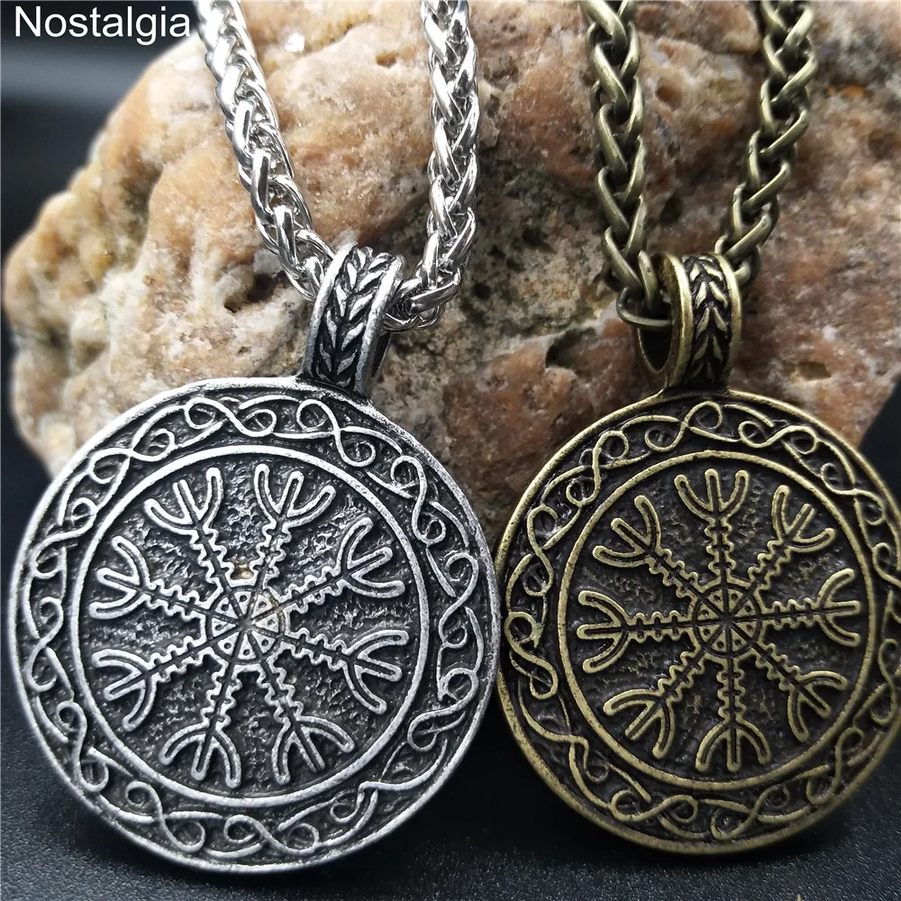 Norse Aegishjalmur Helm Of Awe Symbol Amulet Viking Necklace Pagan Pendant Talisman Jewelry | Украшения и аксессуары