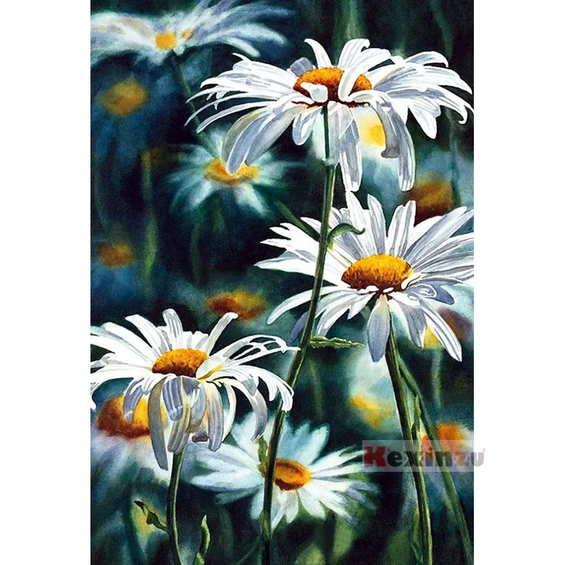

5D DIY Full Square Sale Diamond Painting Cross Stitch -White petals- 3d Round Embroidery Mosaic Resin Home Decor Gift W1252445