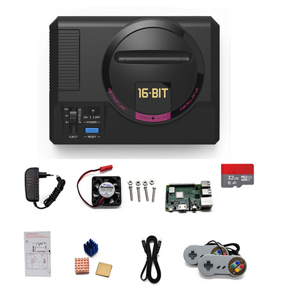 Чехол MEGAPi для Raspberry Pi 3B игровой USB-контроллер с картой памяти 32 Гб встроенные 1000