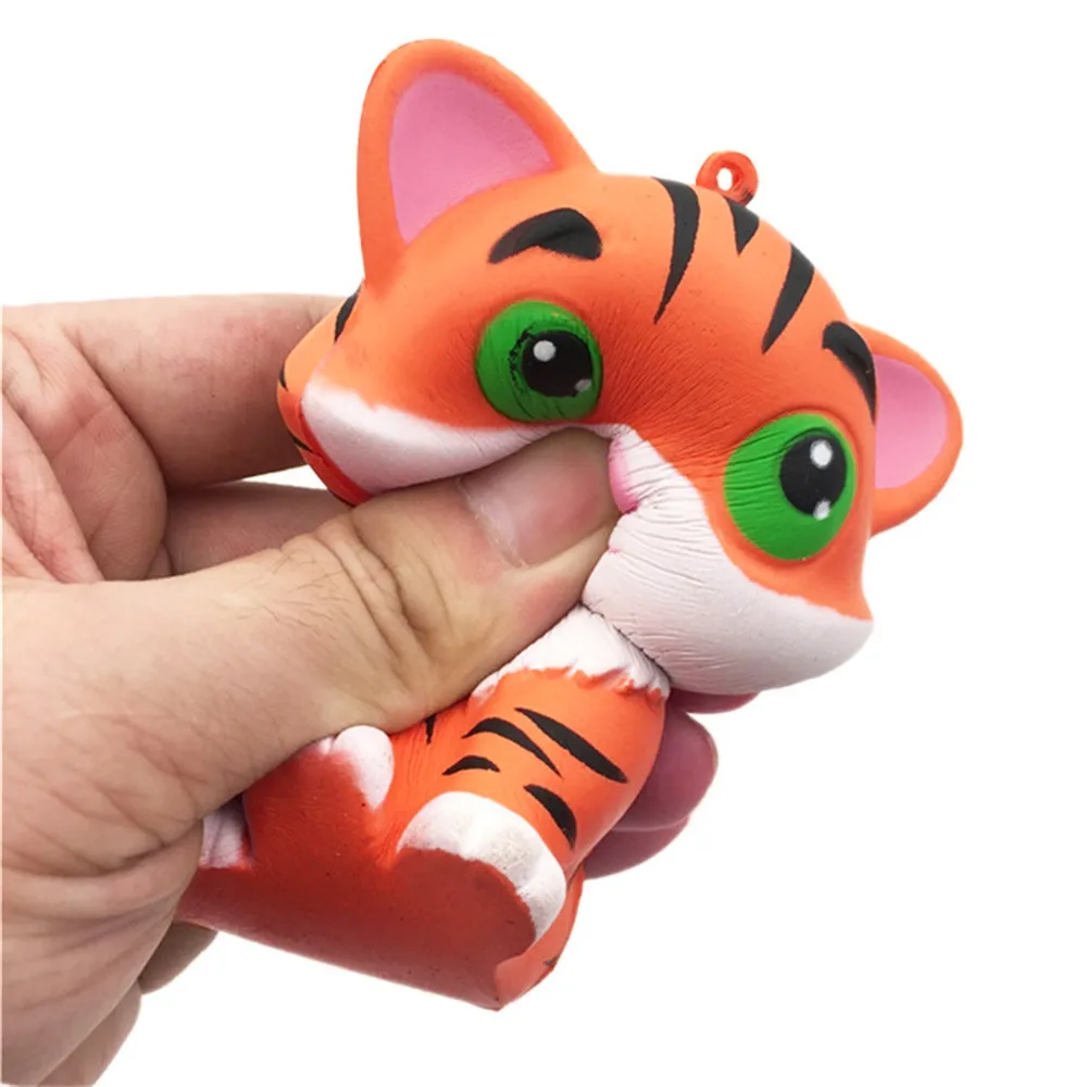 Мягкие и милые Squishies CuteTiger для сжимания медленно распрямляющаяся крем