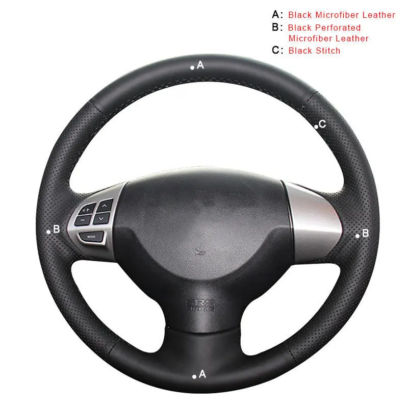 Microfiber Leather Автомобильная Оплетка на руль для Mitsubishi Lancer X 10 2007- Outlander 2006-2013 ASX 2010-2013 авто крышка колеса - Название цвета: Microfiber Leather