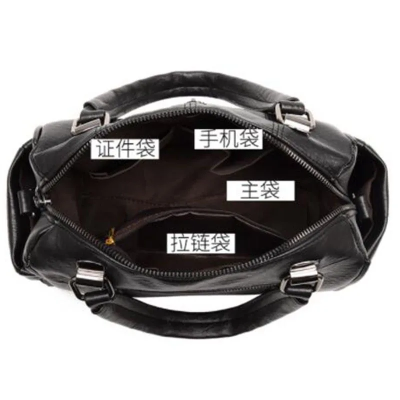 

PU leather Women Bag Handbag Casual Large Capacity Hobos Female Totes Bolsas Vintage Solid Shoulder Bag LW-347