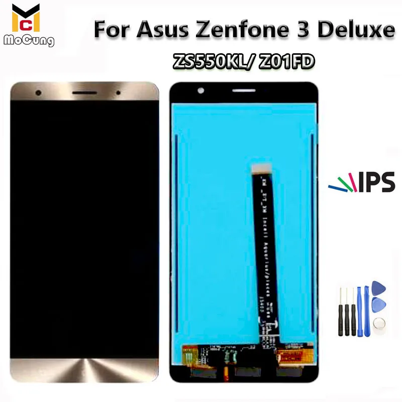 ЖК дисплей IPS 5 дюйма для ASUS ZenFone 3 Deluxe ZS550KL экран + сенсорная панель Z01FD дигитайзер с