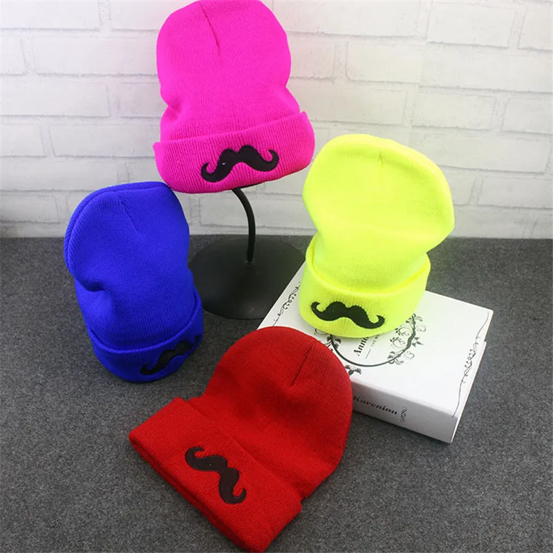 Новинка 2019 вязаные детские теплые шапки с рисунком бороды Модные Весенние для
