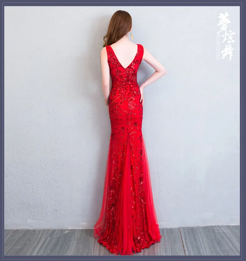 Длинное платье с блестками наивысшего качества элегантное знаменитостей для