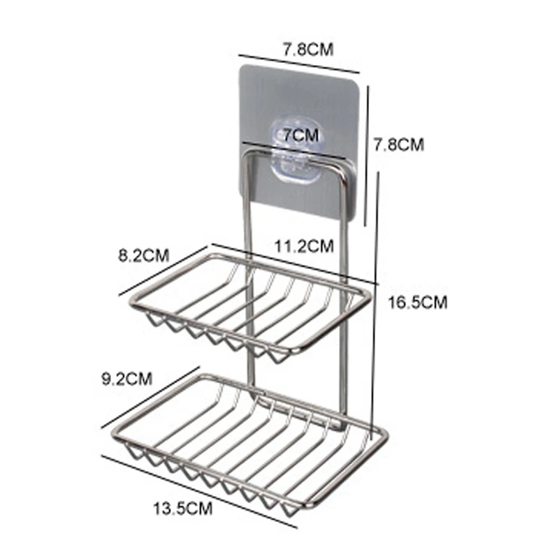 Ванная комната 304 нержавеющая сталь двойная мыльная Пряжка крюк вешалка полка