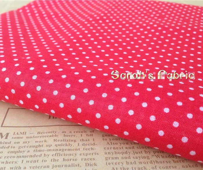 7 шт./25*25 см Новое поступление красная Цветочная сетка в горошек 100% хлопок ткань
