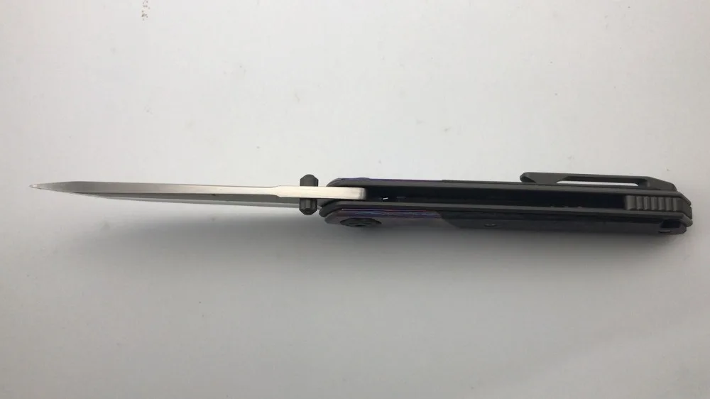 Maxace PAN Титан углеродное волокно Дамасская инкрустация M390 атласное лезвие подшипник Тактический Походный нож