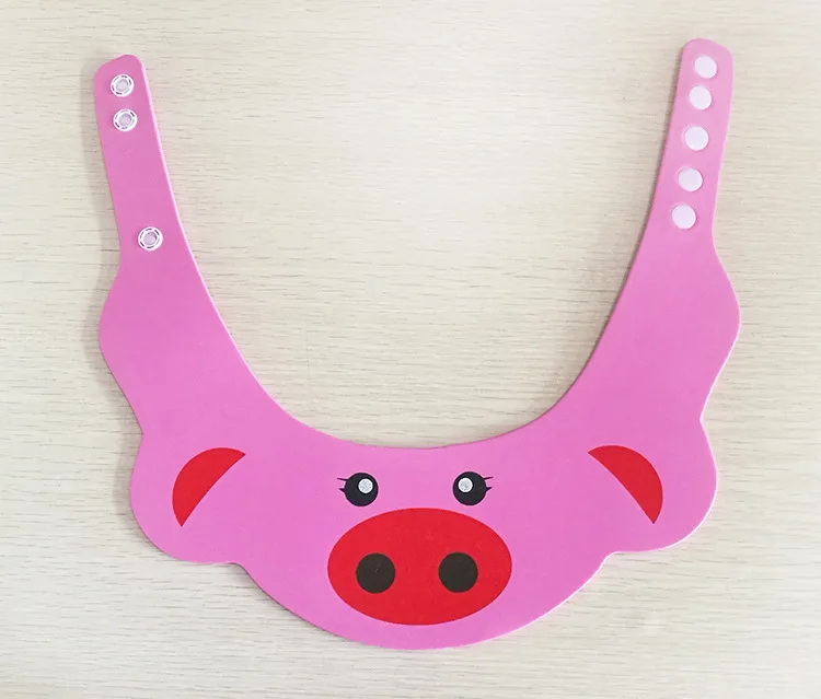 pink pig 1 шт., Новое поступление, милая регулируемая детская шапка для младенцев, детский шампунь для купания, шапочка для душа, козырек для мытья волос, кепка для ухода за ребенком - Цвет: pink pig