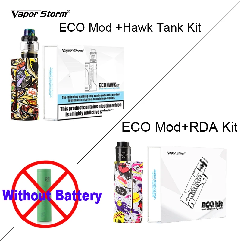 Электронная сигарета Vapor Storm ECO Bypass Mod Max 90 Вт 510 Lion RDA 3 Stage управление воздушным потоком/Hawk Tank Box Mod Vape поддержка RDTA