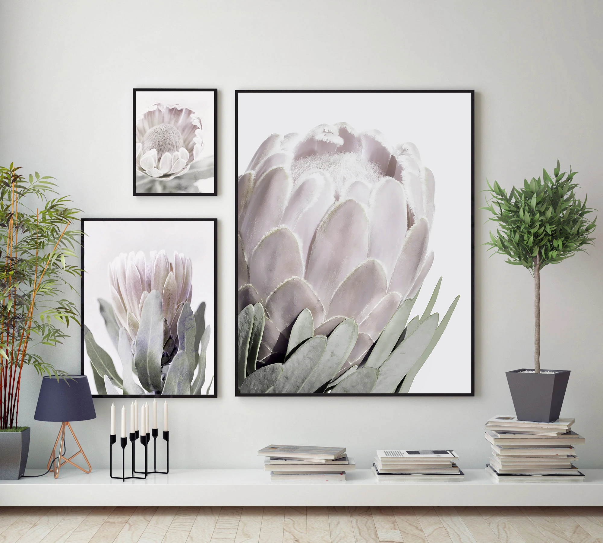 Настенный плакат Pink Protea в скандинавском стиле постер с цветочным принтом