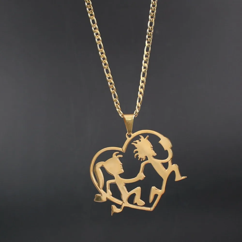 Punk Jewelry ICP stainless steel black / gold Large heart Hatchet man pendant necklace NK Chain 4mm 24'' for Mens | Украшения и