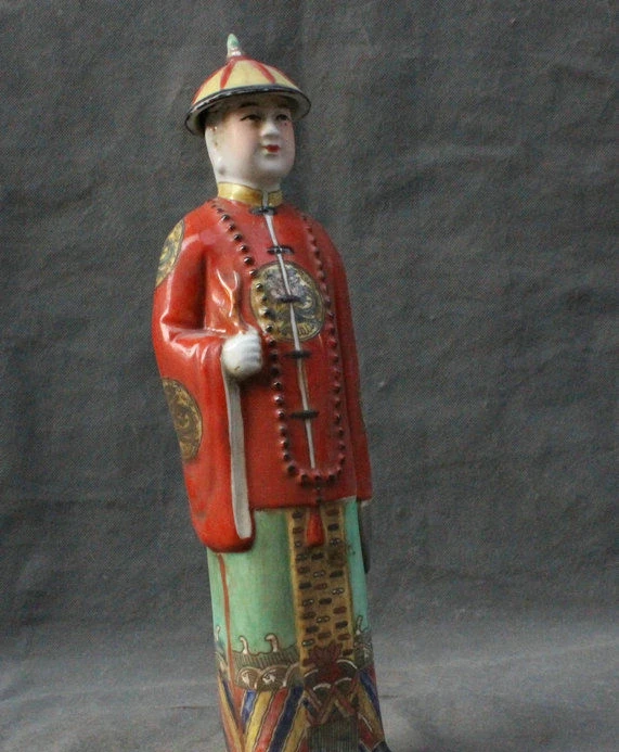 14 &quotКитай WuCai Pocelain Династия Цин император Кайзер Tzar сын Небесный статуя | Дом и