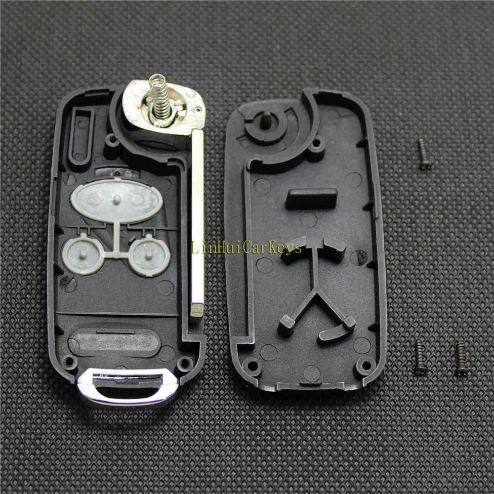 

AURONOVA New Upgrade Folding Key Shell for Honda Accord City Fit Odyssey 3 Buttons Remote Car Key Case With No.2 Blade
