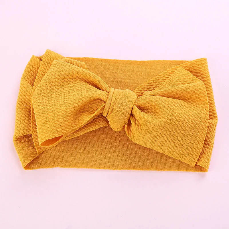 Style 2-Mustard Большой бант Младенческая чалма, топ с бантом детские повязки на голову для девочек, регулируемый бант головная повязка в виде чалмы повязка на голову с большим бантом - Цвет: Style 2-Mustard