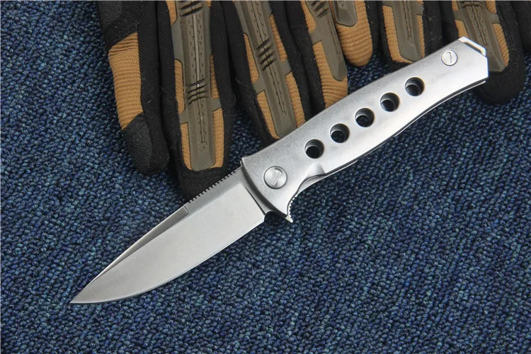 Высочайшее Качество 58-60HRC D2 Лезвия Складной Нож Шлифовальные Отделка Сталь Ручка