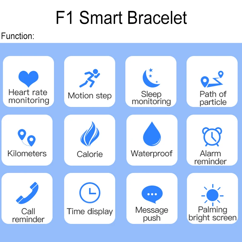 Умный Фитнес браслет Time Owner F1 приложение оповещение о звонке будильник монитор